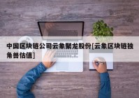 中国区块链公司云象聚龙股份[云象区块链独角兽估值]