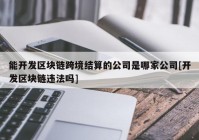 能开发区块链跨境结算的公司是哪家公司[开发区块链违法吗]